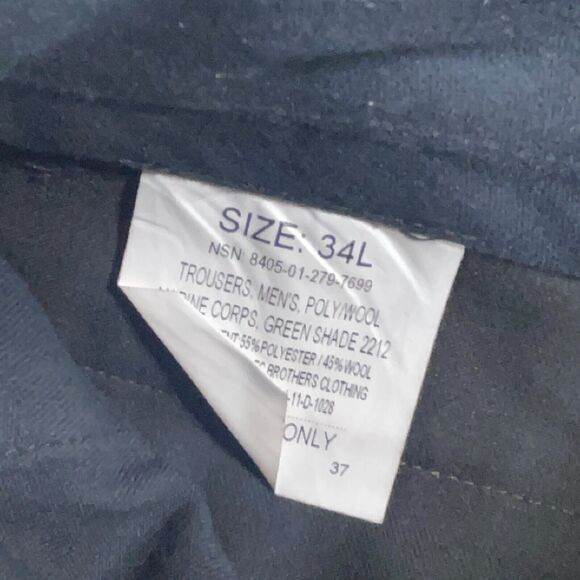 Defense‎ Logistics Agency Pants Mens 34L Army Green Trousers Slacks - Picture 7 of 11